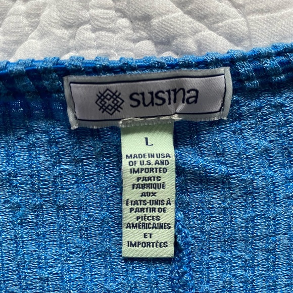 NWT Susina dress blue bliss shoulder pads large - Picture 4 of 5